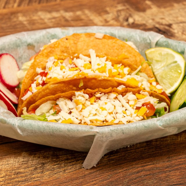 3 hard shell tacos.