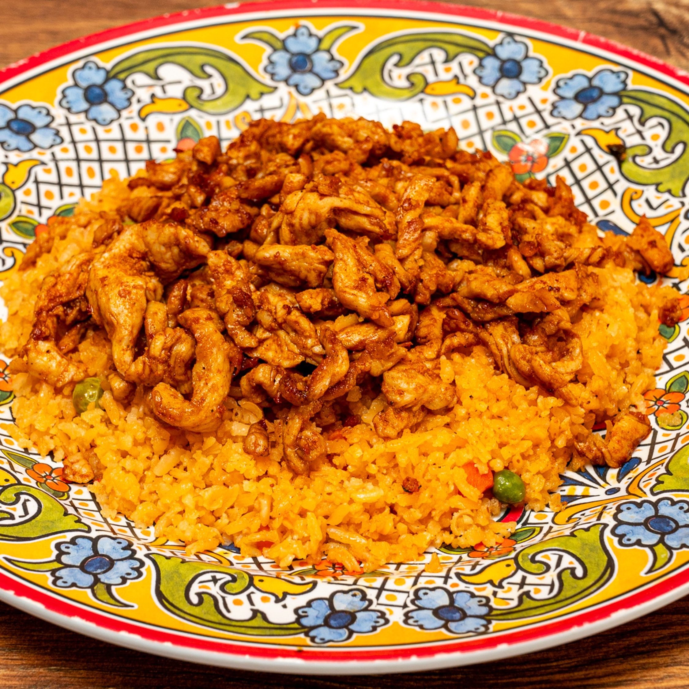 Mexican rice with meat.