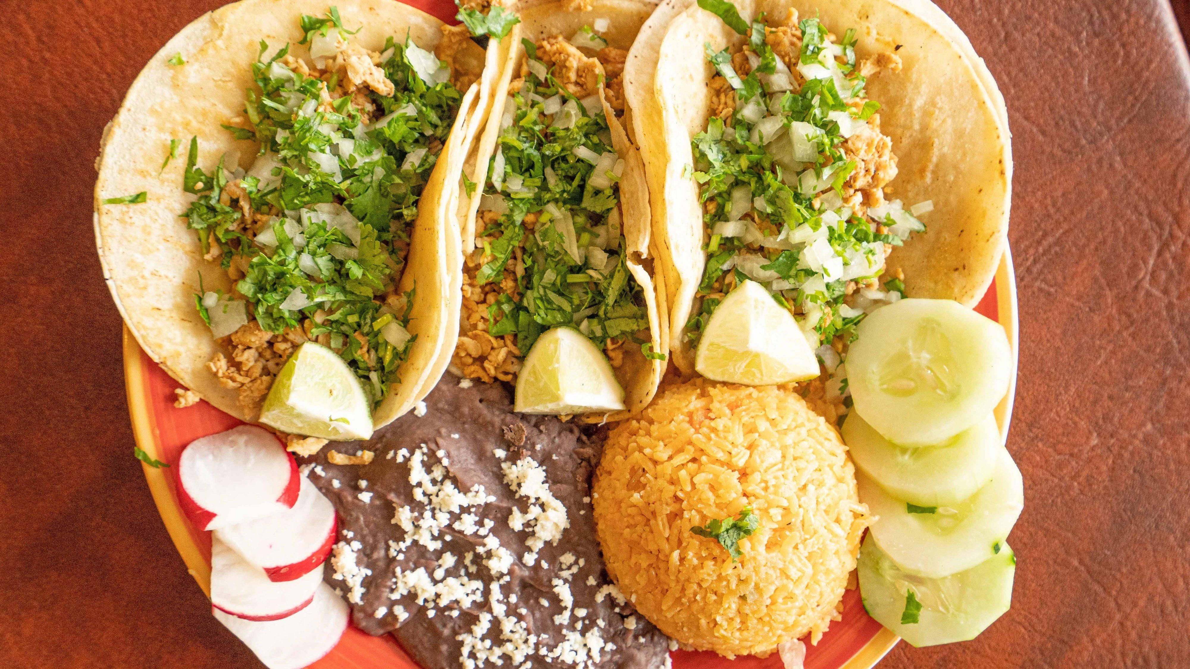 Traditional taco platter.