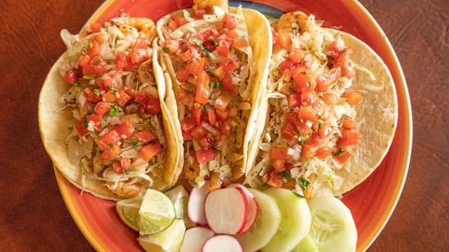 3 shrimp tacos.